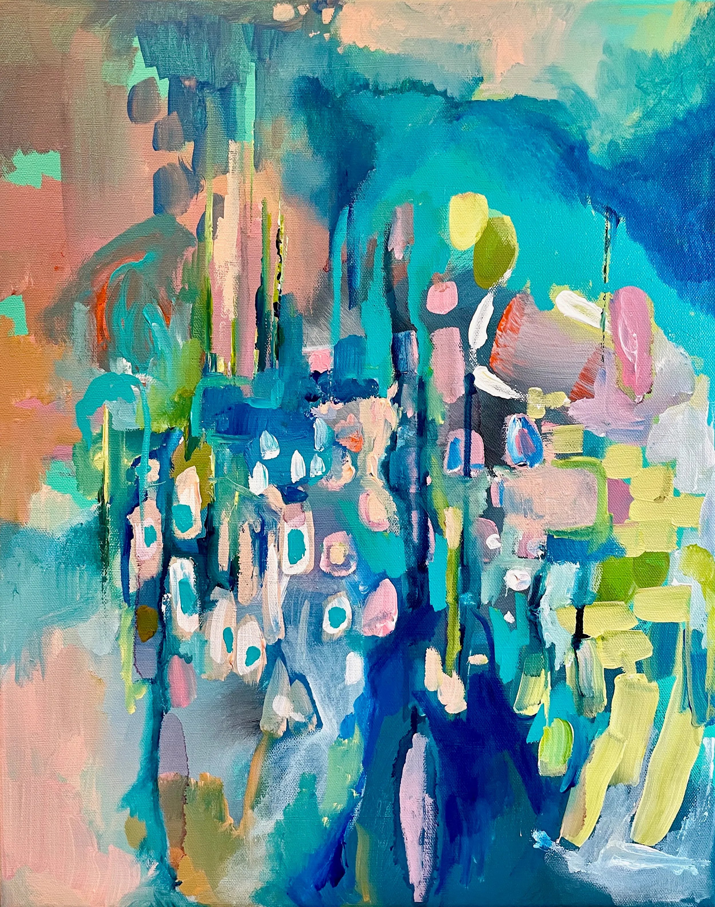 Birds' Eye, Acrylic on canvas, 16” x 20”, by Chelsie Wilson
