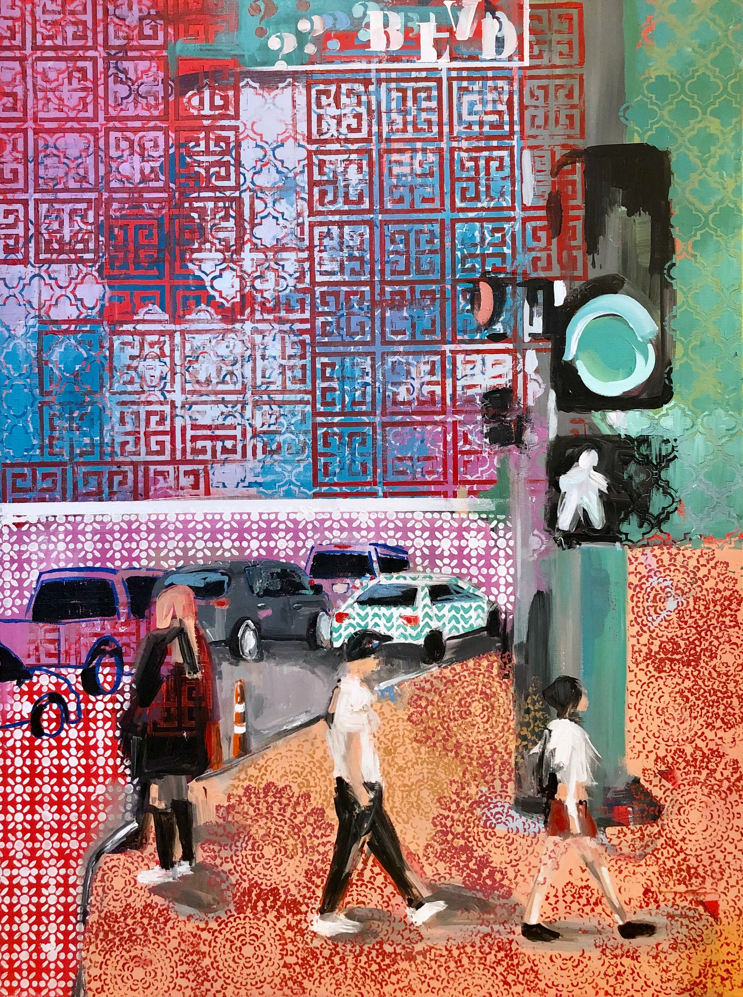 Move Along Now, Acrylic on canvas, 30” x 40”, by Chelsie Wilson