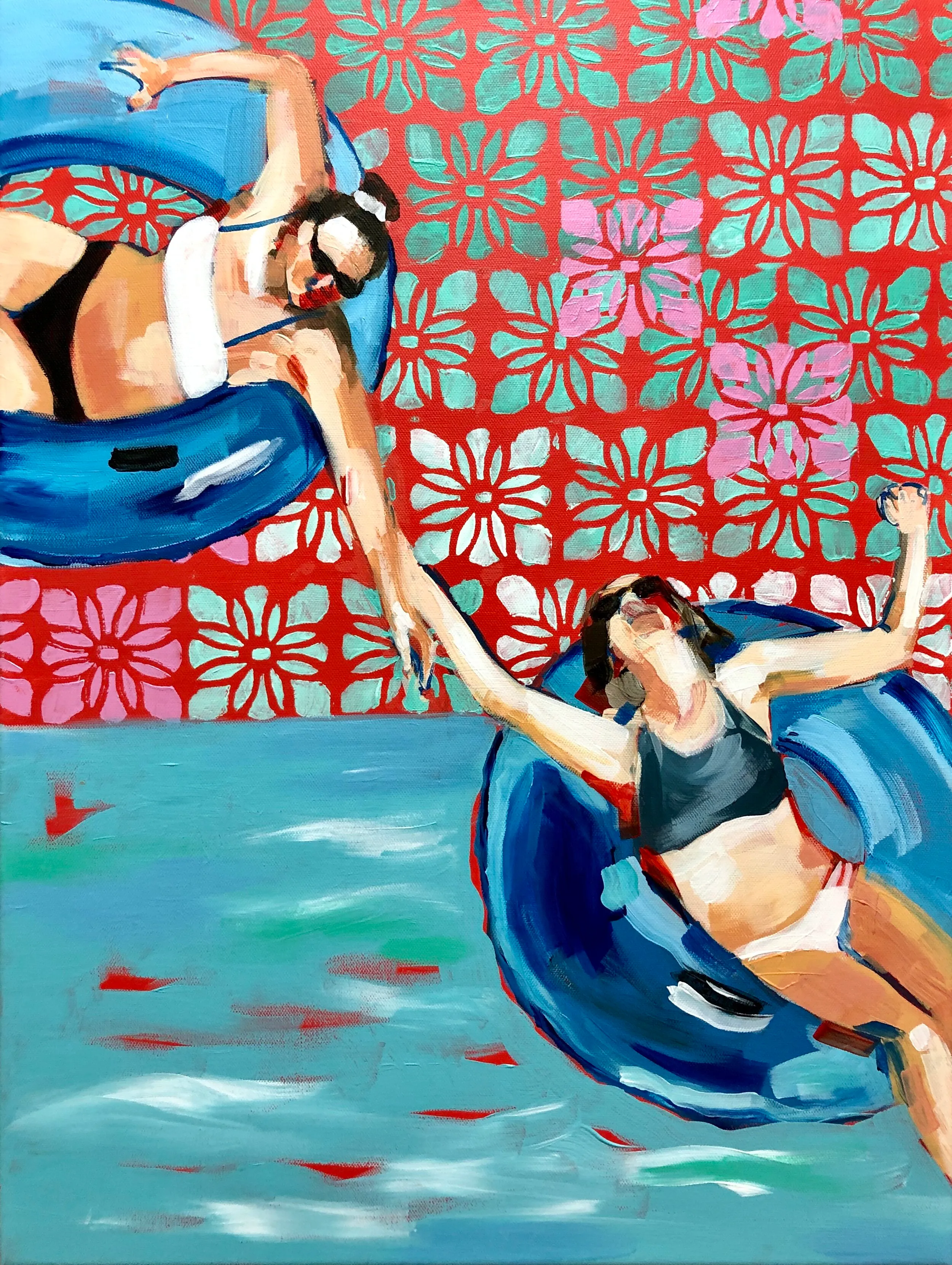 Get Your Gold On, Acrylic on canvas, 18” x 24”, by Chelsie Wilson