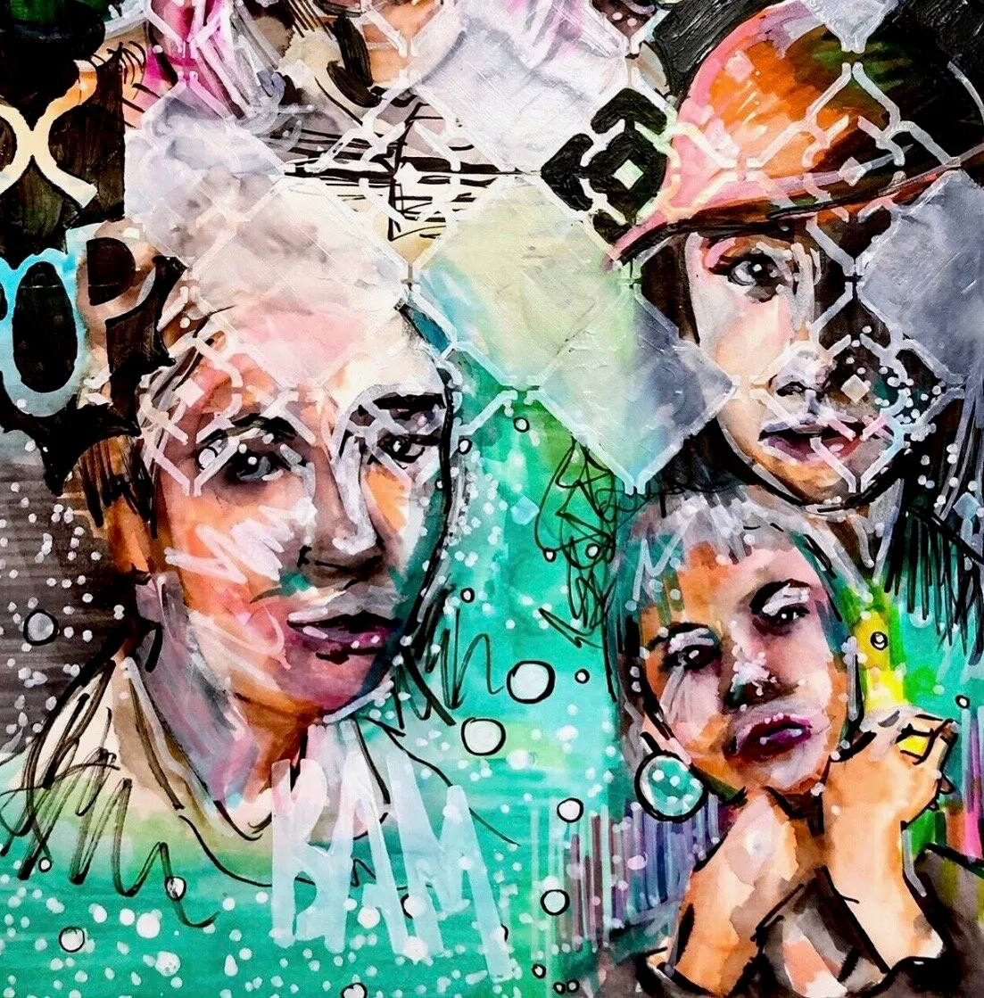 Popartart, Mixed media on board, 8” x 8”, by Chelsie Wilson