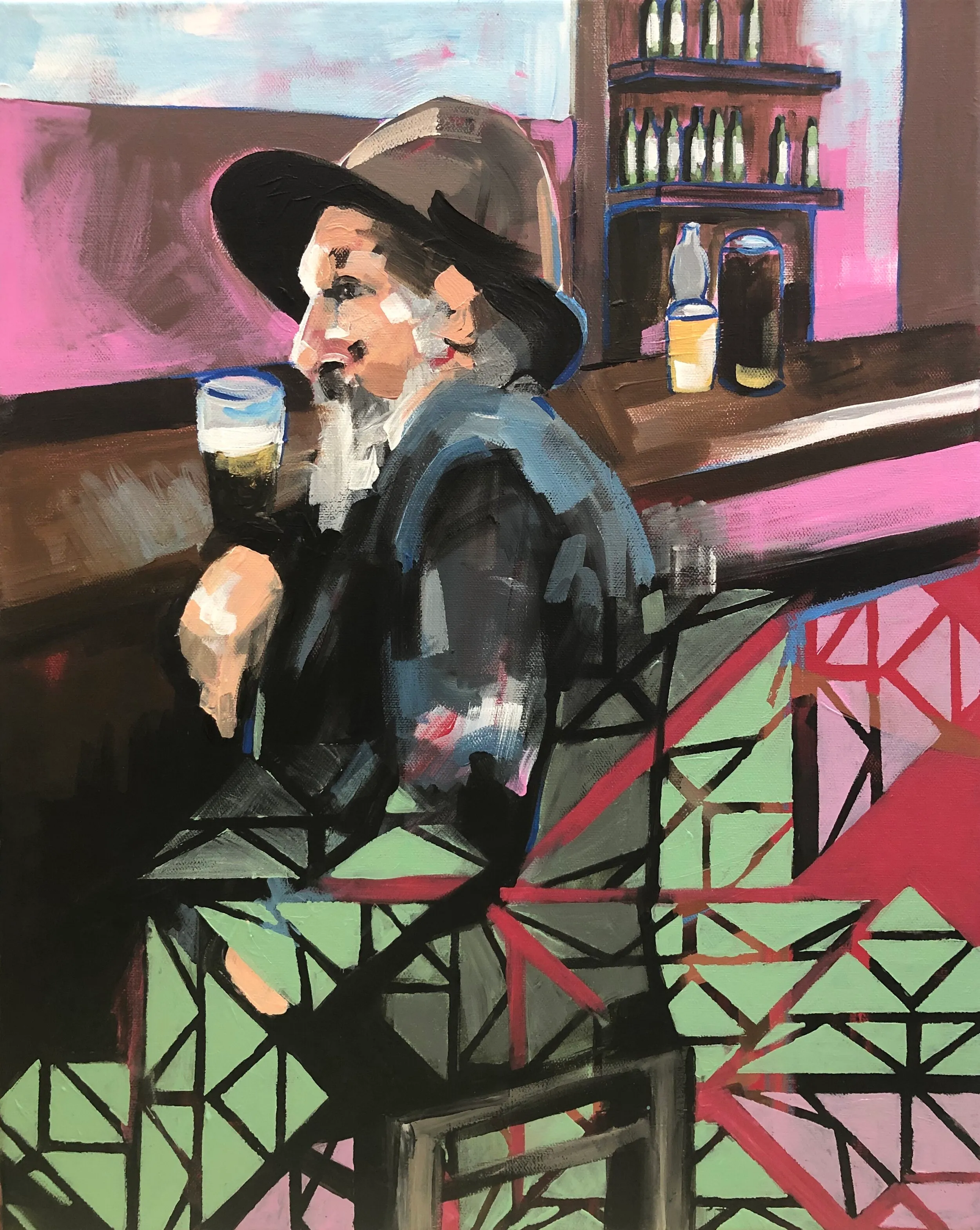 The Regular, Acrylic on canvas, 16” x 20”, by Chelsie Wilson