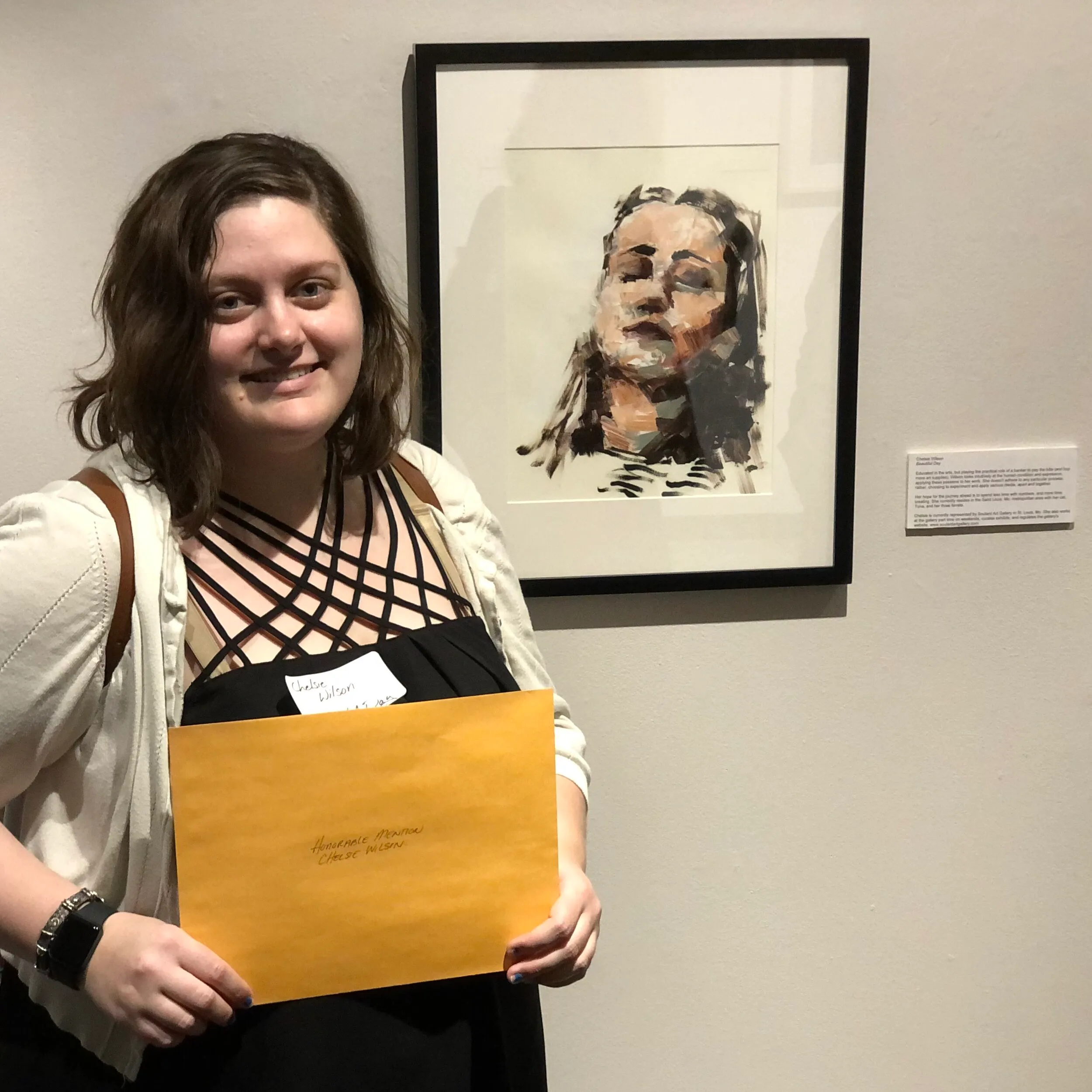 Guest artist in the Fontbonne Gallery “Portraits” exhibit, with an honorable mention for “Beautiful Day.”